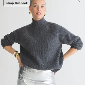 NWT J.Crew Ribbed Cashmere Turtleneck Sweater